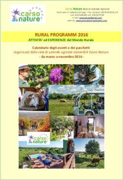 RURAL PROGRAMM 2016 ATTIVITA' ed ESPERIENZE del Mondo Rurale Calendario degli eventi e dei pacchetti