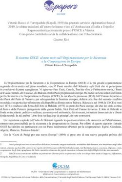 Il sistema OSCE: alcune note sull'Organizzazione per la Sicurezza e la Cooperazione in Europa - OCSM