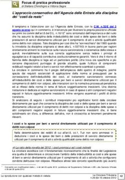 Focus di pratica professionale - di Stefano Chirichigno e Vittoria Segre