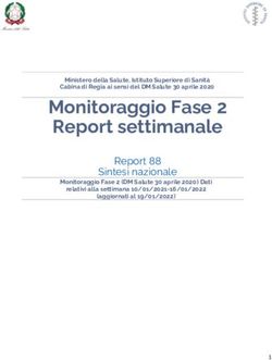Monitoraggio Fase 2 Report settimanale - Report 88 Sintesi nazionale - Ministero della Salute