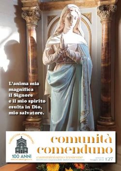 Camminiamo insieme Direttore responsabile Sabrina Penteriani - L'anima mia magnifica il Signore e il mio spirito esulta in Dio, mio salvatore.