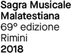 Sagra Musicale Malatestiana 69 edizione Rimini 2018
