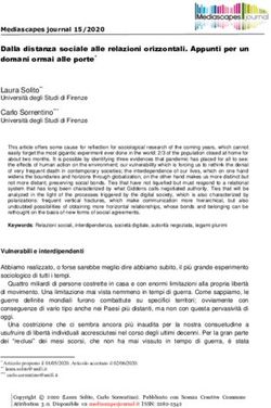 Mediascapes journal 15/2020 - Dalla distanza sociale alle relazioni orizzontali. Appunti per un domani ormai alle porte