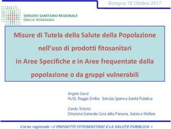 Misure di Tutela della Salute della Popolazione nell'uso di prodotti fitosanitari in Aree Specifiche e in Aree frequentate dalla popolazione o da ...