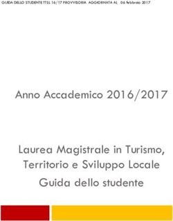 Anno Accademico 2016/2017 Laurea Magistrale in Turismo, Territorio e Sviluppo Locale Guida dello studente