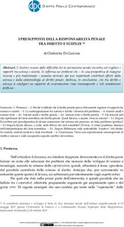 I PRESUPPOSTI DELLA RESPONSABILIT&Agrave; PENALE TRA DIRITTO E SCIENZE ( )