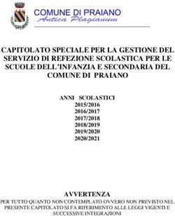 CAPITOLATO SPECIALE PER LA GESTIONE DEL SERVIZIO DI REFEZIONE SCOLASTICA PER LE SCUOLE DELL'INFANZIA E SECONDARIA DEL COMUNE DI PRAIANO