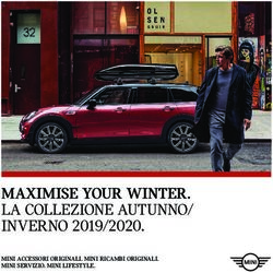 LA COLLEZIONE AUTUNNO/ INVERNO 2019/2020 - MAXIMISE YOUR WINTER. MINI ACCESSORI ORIGINALI. MINI RICAMBI ORIGINALI. MINI SERVIZIO. MINI LIFESTYLE.