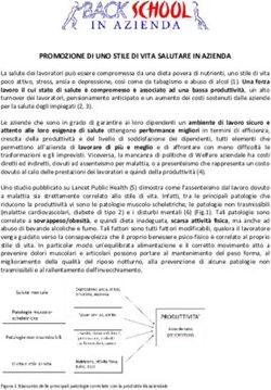PROMOZIONE DI UNO STILE DI VITA SALUTARE IN AZIENDA