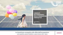 I RISVOLTI OCCUPAZIONALI DELLA TRANSIZIONE ENERGETICA - La transizione energetica alla sfida dell'occupazione SILVIA MORELLI