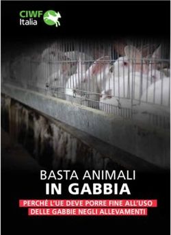 IN GABBIA BASTA ANIMALI - PERCHÉ L'UE DEVE PORRE FINE ALL'USO DELLE GABBIE NEGLI ALLEVAMENTI - Compassion in World Farming