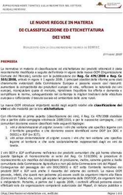 LE NUOVE REGOLE IN MATERIA DI CLASSIFICAZIONE ED ETICHETTATURA DEI VINI