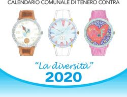 2020 "La diversità" - CALENDARIO COMUNALE DI TENERO CONTRA