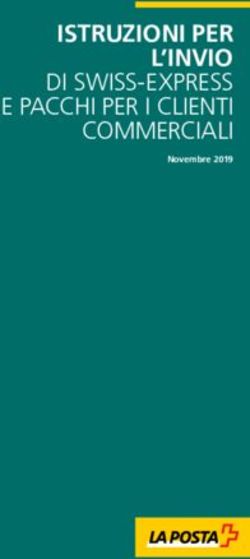 ISTRUZIONI PER L'INVIO DI SWISS-EXPRESS E PACCHI PER I CLIENTI COMMERCIALI - Novembre 2019