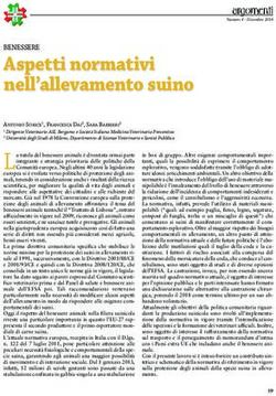 ASPETTI NORMATIVI NELL'ALLEVAMENTO SUINO - BENESSERE - SIVEMP
