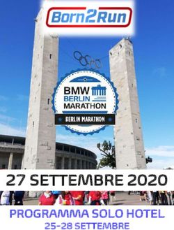 27 SETTEMBRE 2020 PROGRAMMA SOLO HOTEL - 25-28 SETTEMBRE - Born2Run