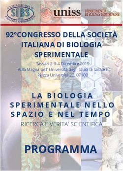 PROGRAMMA - 92 CONGRESSO DELLA SOCIETÀ ITALIANA DI BIOLOGIA SPERIMENTALE - Società Italiana di Biologia Sperimentale