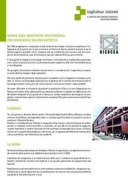 NUOVE AULE DIDATTICHE MULTIMEDIALI PER UNIVERSITÀ MILANO BICOCCA: Tagliabue Sistemi