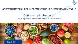 ASPETTI DIETETICI PER INCREMENTARE LE DIFESE IMMUNITARIE - Dott.ssa Leda Roncoroni
