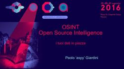 OSINT Open Source Intelligence - i tuoi dati in piazza Paolo 'aspy' Giardini - solution.it