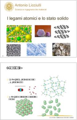 I legami atomici e lo stato solido - Antonio Licciulli Scienza e ingegneria dei materiali - Università del Salento