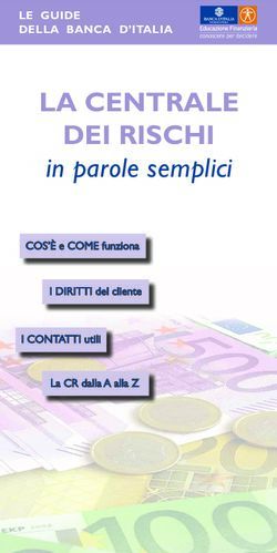 LA CENTRALE DEI RISCHI - IN PAROLE SEMPLICI LE GUIDE DELLA BANCA D'ITALIA - WEBANK