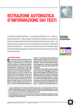 ESTRAZIONE AUTOMATICA D'INFORMAZIONE DAI TESTI