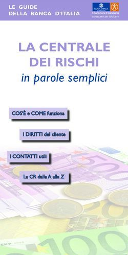 LA CENTRALE DEI RISCHI - in parole semplici LE GUIDE DELLA BANCA D'ITALIA - Allianz Bank