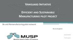 VANGUARD INITIATIVE EFFICIENT AND SUSTAINABLE MANUFACTURING PILOT PROJECT - De and Remanufacturing pilot network - Musp