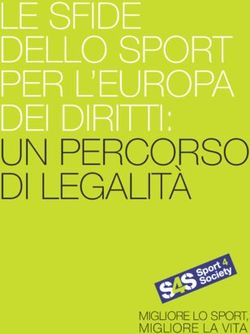 LE SFIDE DELLO SPORT PER L'EUROPA DEI DIRITTI: UN PERCORSO DI LEGALITÀ - MIGLIORE LO SPORT, MIGLIORE LA VITA - Sport4Society
