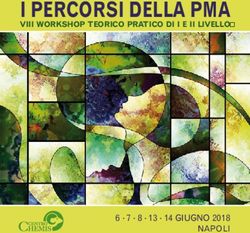 I PERCORSI DELLA PMA VIII WORKSHOP TEORICO PRATICO DI I E II LIVELLO