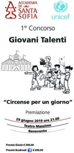 Giovani Talenti 1 Concorso - "Circense per un giorno" - Accademia di Santa Sofia