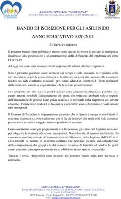 BANDO DI ISCRIZIONE PER GLI ASILI NIDO ANNO EDUCATIVO 2020-2021