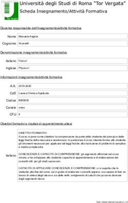 Universit&agrave; degli Studi di Roma "Tor Vergata" Scheda Insegnamento/Attivit&agrave; Formativa