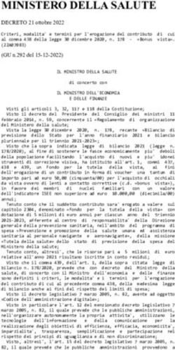 MINISTERO DELLA SALUTE - DECRETO 21 ottobre 2022 - Ticonsiglio