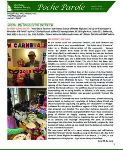 SOCIAL MEETINGS/EVENT OVERVIEW - Italian Cultural Society