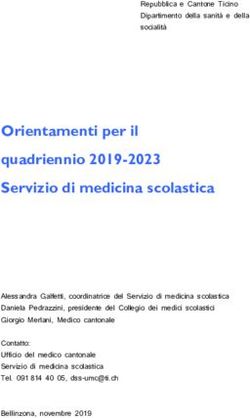 Orientamenti per il quadriennio 2019-2023 Servizio di medicina scolastica