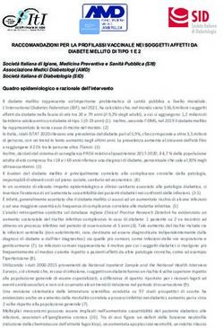 RACCOMANDAZIONI PER LA PROFILASSI VACCINALE NEI SOGGETTI AFFETTI DA DIABETE MELLITO DI TIPO 1 E 2