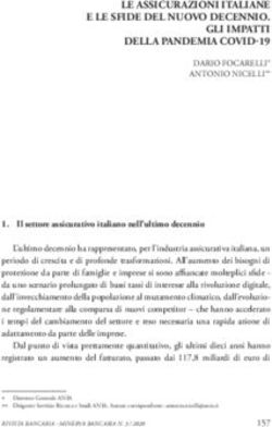 LE ASSICURAZIONI ITALIANE E LE SFIDE DEL NUOVO DECENNIO. GLI IMPATTI DELLA PANDEMIA COVID-19