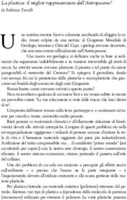 La plastica: il miglior rappresentante dell'Antropocene?