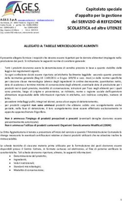 Capitolato speciale d'appalto per la gestione del SERVIZIO di REFEZIONE SCOLASTICA ed altre UTENZE