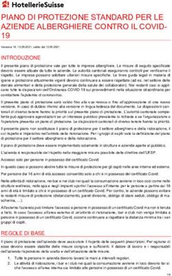 PIANO DI PROTEZIONE STANDARD PER LE AZIENDE ALBERGHIERE CONTRO IL COVID