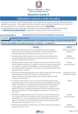 Governo Conte II Calendario misure e aree di policy - Ufficio ...