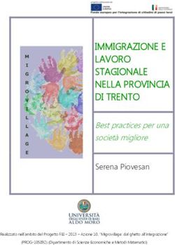 IMMIGRAZIONE E LAVORO STAGIONALE NELLA PROVINCIA DI TRENTO