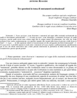Tre questioni in tema di mutamenti costituzionali* - UniCa