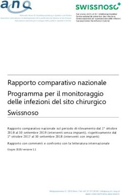 Rapporto comparativo nazionale Programma per il monitoraggio delle infezioni del sito chirurgico Swissnoso