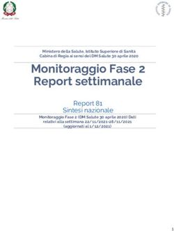 Monitoraggio Fase 2 Report settimanale - Report 81 Sintesi nazionale - Ministero della Salute