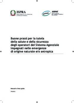 Buone prassi per la tutela della salute e della sicurezza degli operatori del Sistema Agenziale impegnati nelle emergenze di origine naturale e/o ...