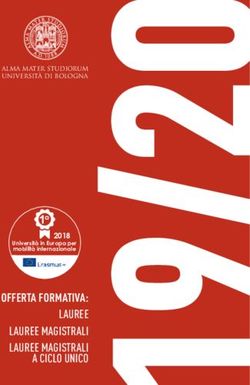 OFFERTA FORMATIVA: LAUREE LAUREE MAGISTRALI LAUREE MAGISTRALI A CICLO UNICO - 1a 2018 - Unibo