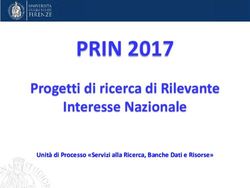 PRIN 2017 Progetti di ricerca di Rilevante Interesse Nazionale - Unità di Processo "Servizi alla Ricerca, Banche Dati e Risorse" - UniFI